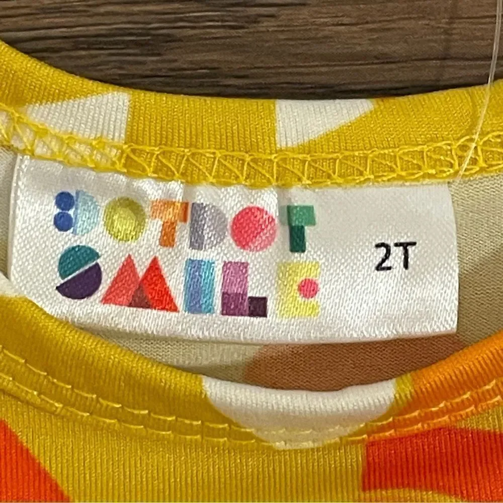 NWT Dot Dot Smile Candy Corn Twirl Sleeveless Dress Orange White Gold Size 2T